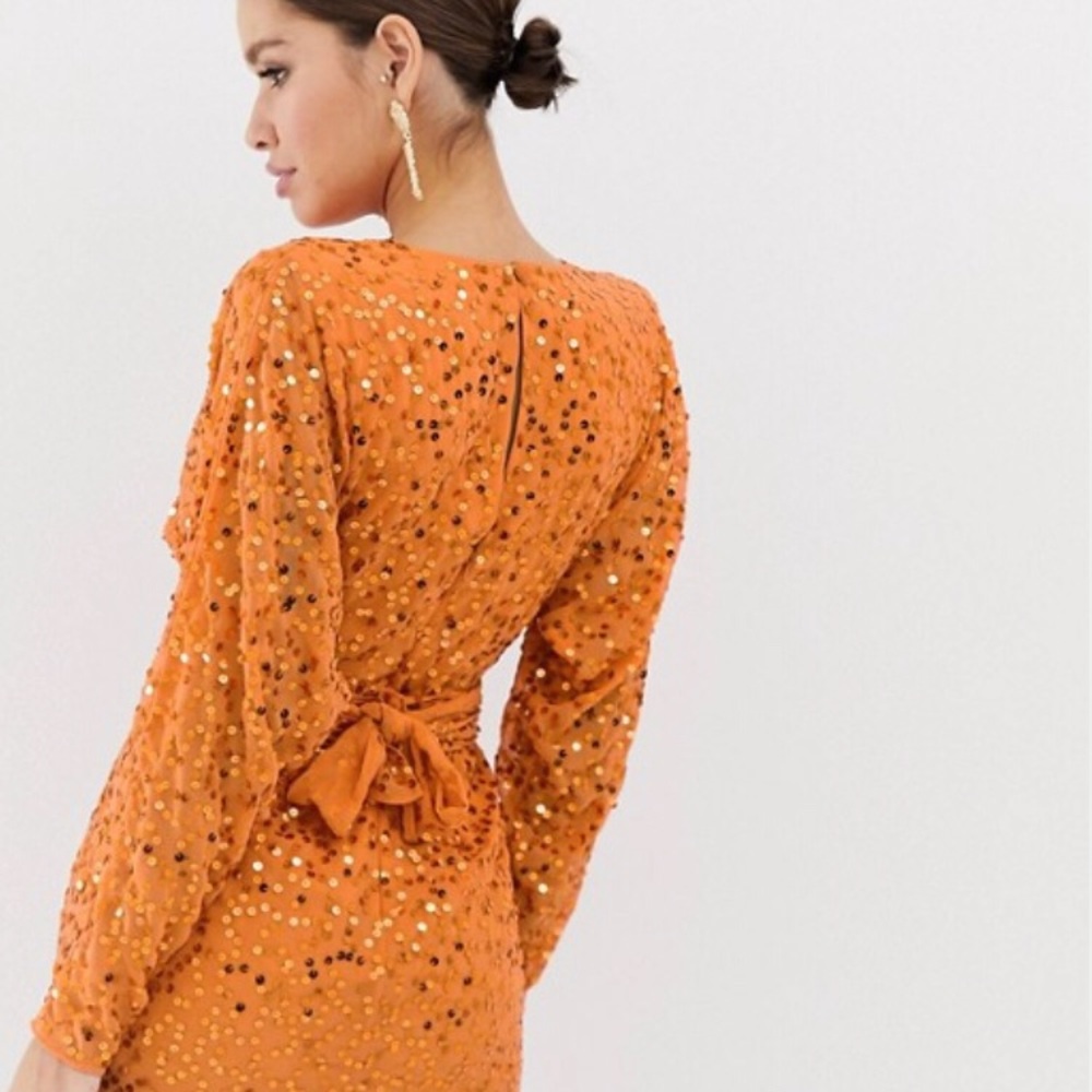 ASOS Orange Sequin Dress - Picture 5 of 7